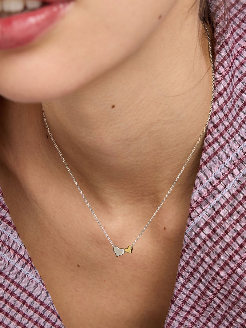 Oliver Bonas Callie heart pendant necklace silver gold - British product