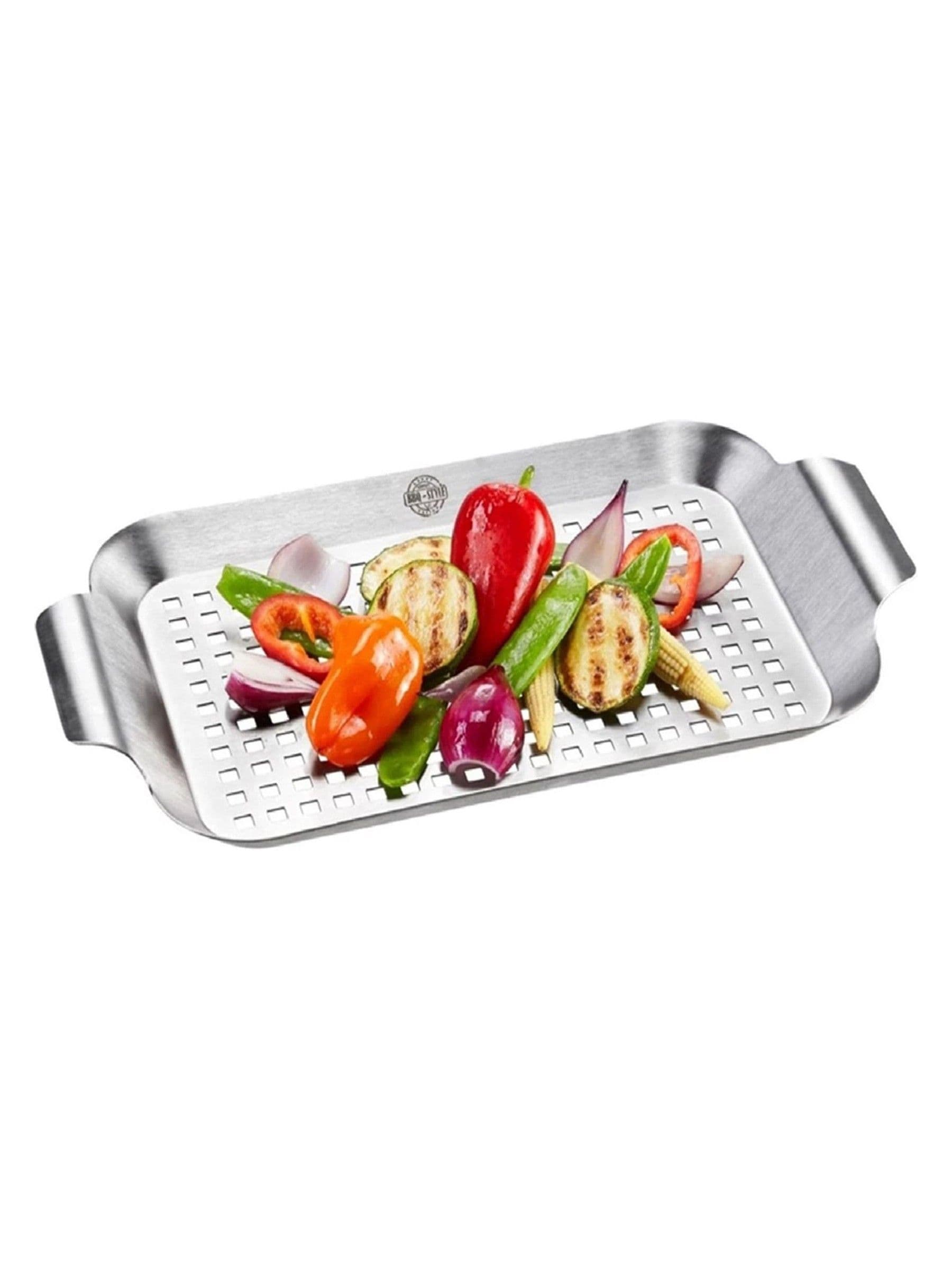 GEFU Silver Grill BBQ Small Pan stainless steel, imported from the UK