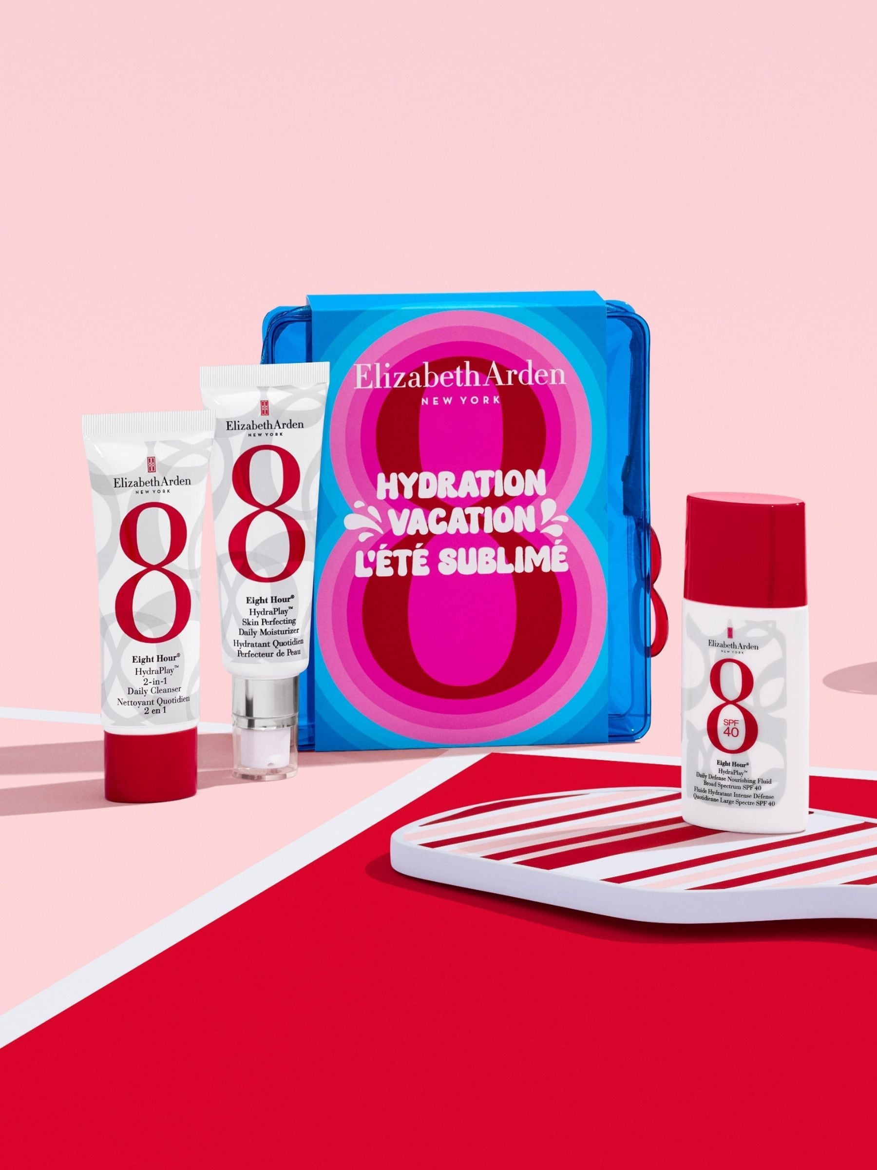 Elizabeth Arden Eight Hour Hydration Vacation 3-piece gift set, imported from the UK