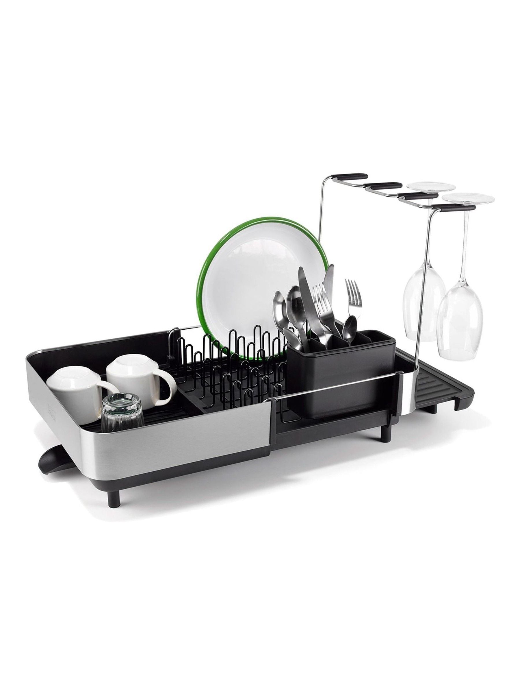 Joseph Joseph Extend Steel Plus dish drainer black (British brand)