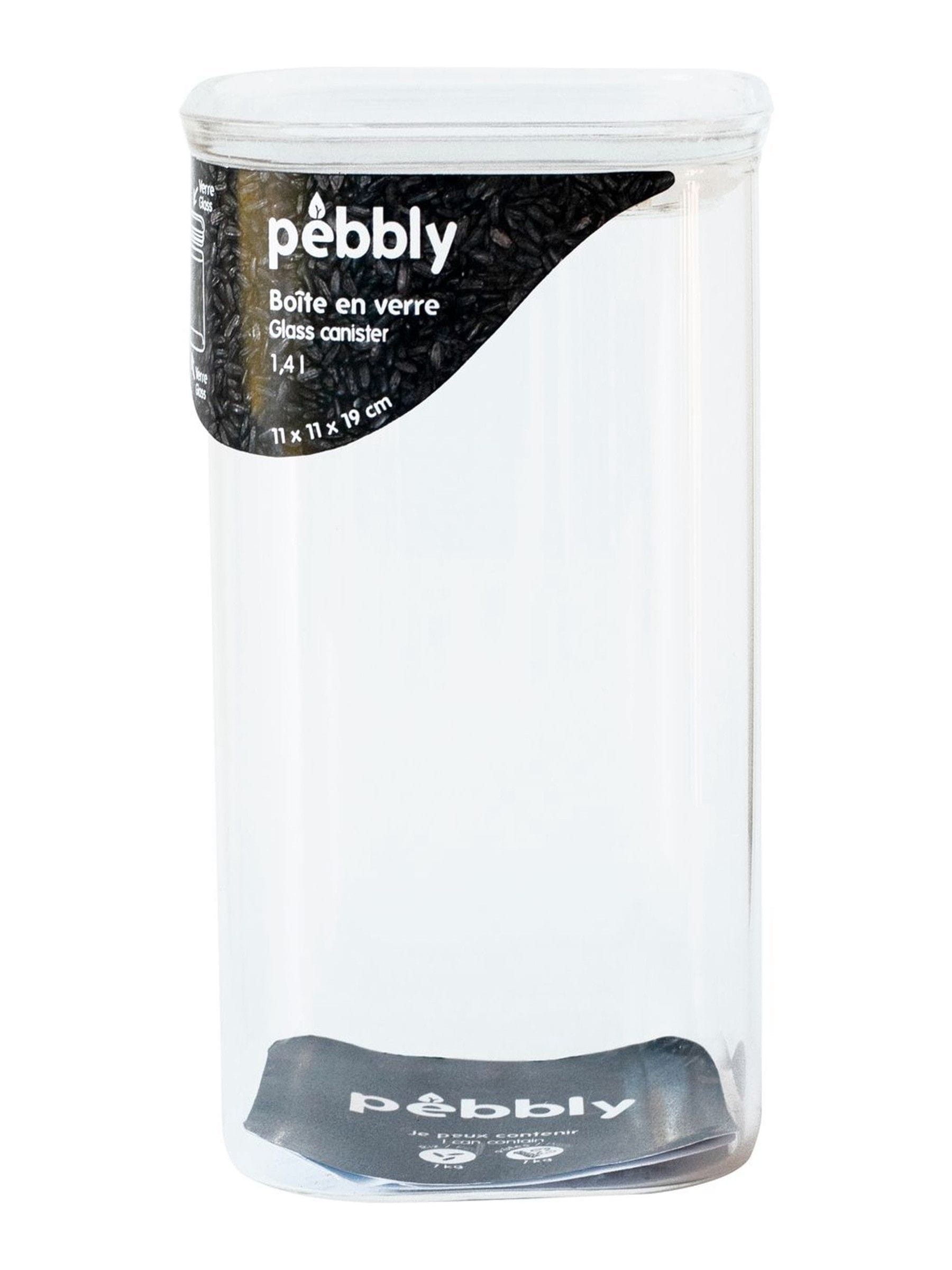 Pebbly clear glass storage container 1.4L, UK version