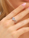 Jon Richard silver tone cubic zirconia double stone ring, imported from the UK