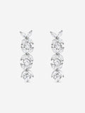 Jon Richard rhodium plated cubic zirconia floral earrings (British brand)