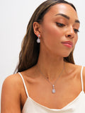 Jon Richard cubic zirconia pendant necklace rhodium plated (British brand)
