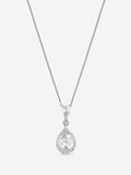 Jon Richard cubic zirconia pendant necklace rhodium plated (British brand)
