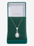Jon Richard cubic zirconia pendant necklace rhodium plated (British brand)