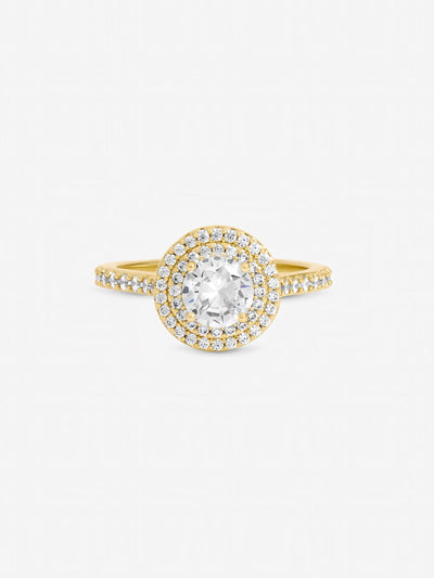 Next Jon Richard Gold Tone Cubic Zirconia Halo Ring- Buy online at McGrocer