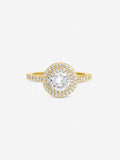 Jon Richard gold tone cubic zirconia halo ring, UK version