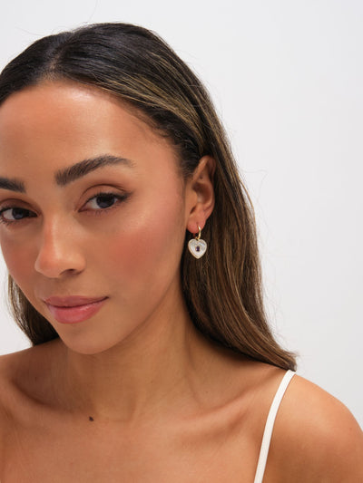 Next Jon Richard Gold Plated Mother of Pearl Heart Earrings- Buy online at McGrocer