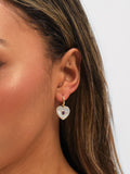 Jon Richard gold tone mother of pearl heart earrings, imported from the UK