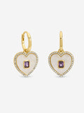 Jon Richard gold tone mother of pearl heart earrings, imported from the UK