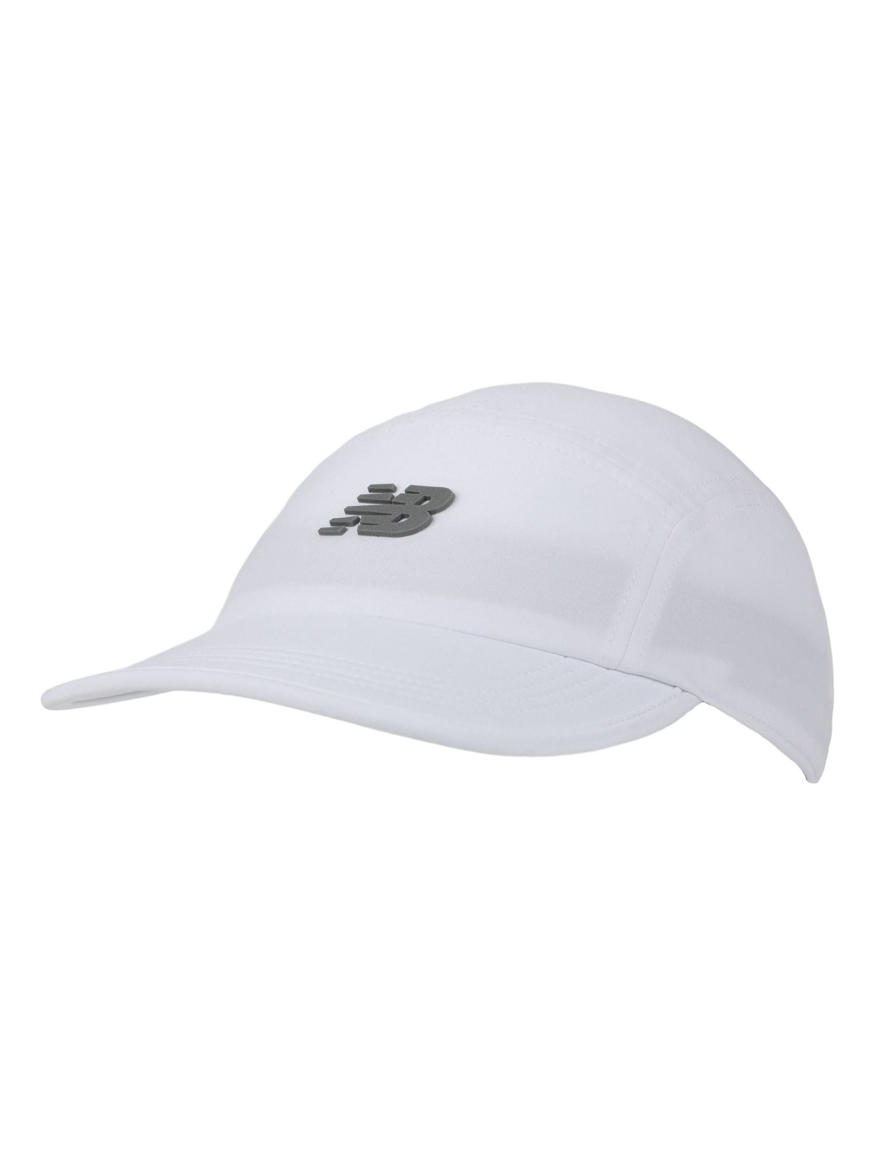 New Balance white 5-panel performance hat, imported from the UK