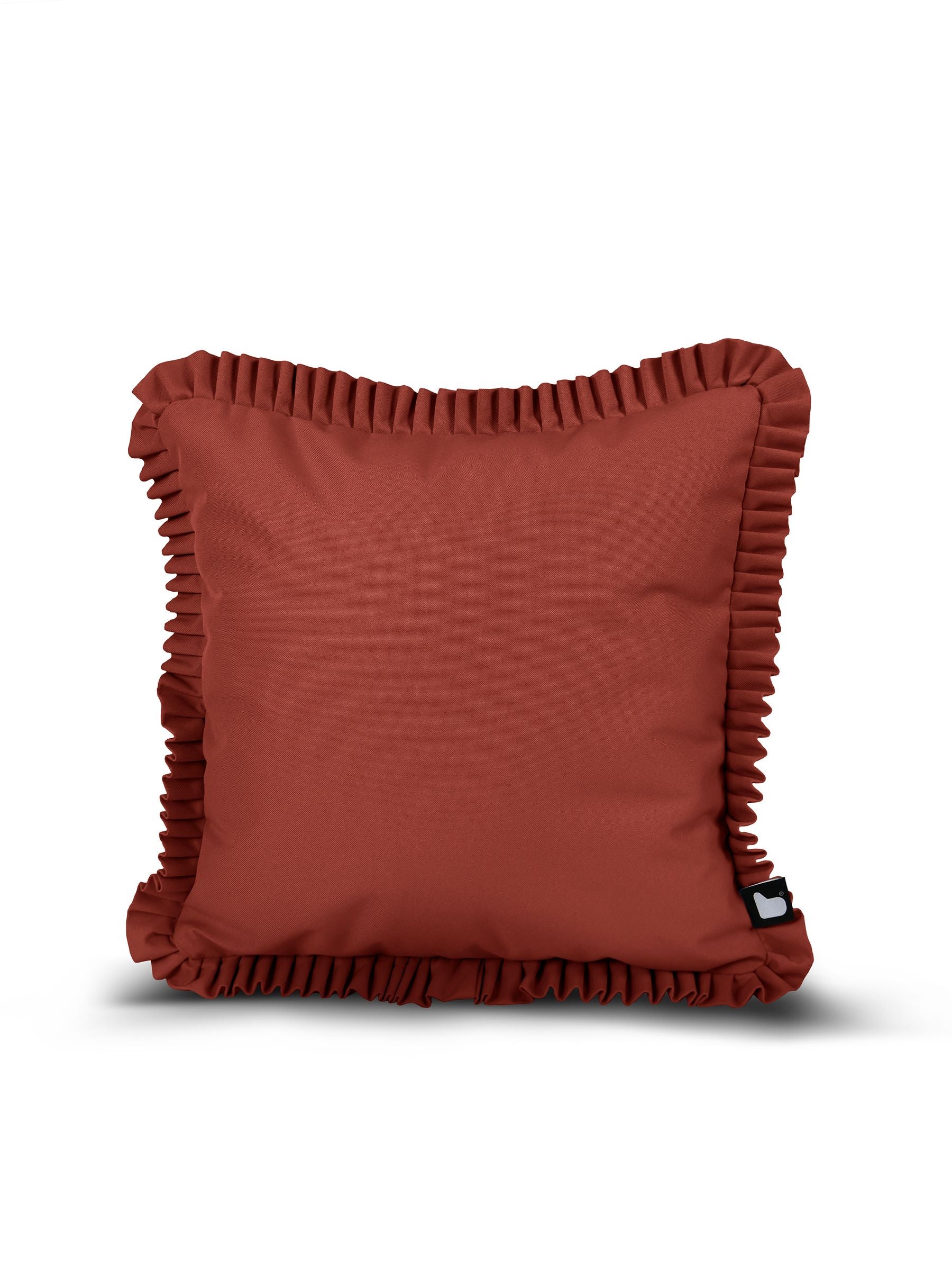 Extreme Lounging marsala red frill B outdoor cushions 43x43cm - British product