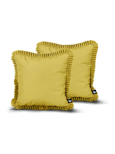 Next Extreme Lounging 2 Pack Butter Yellow Outdoor Frill B Cushions 43x43cm- Buy online at McGrocer