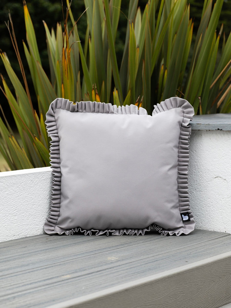 Outdoor Frill B Cushions silver grey 43x43 cm - British product