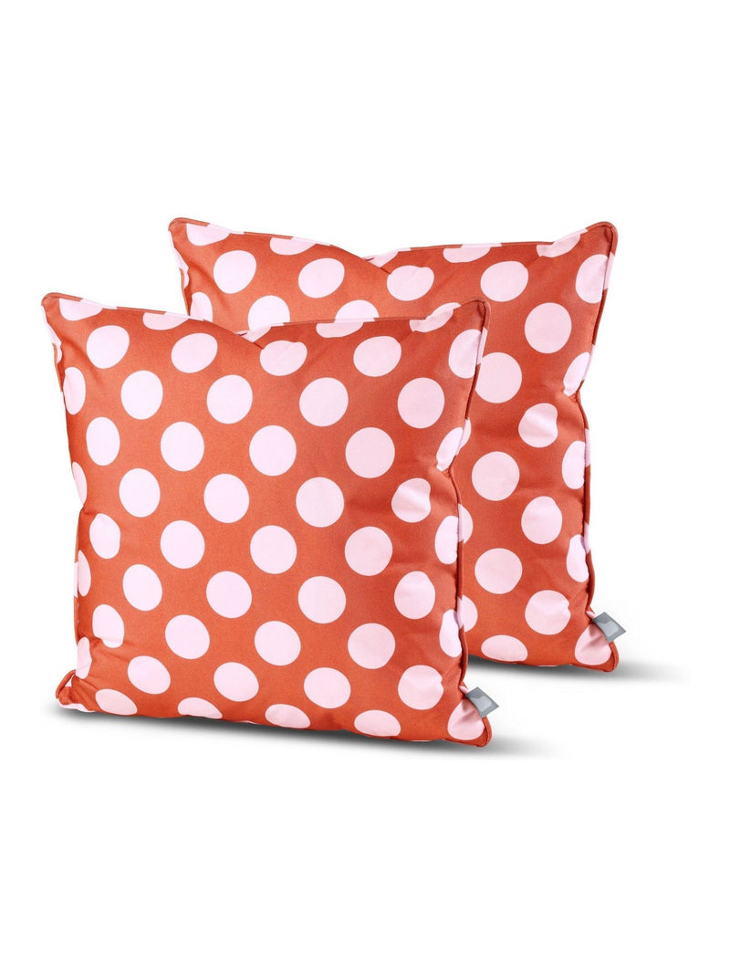 Extreme Lounging orange polka cushions, UK version