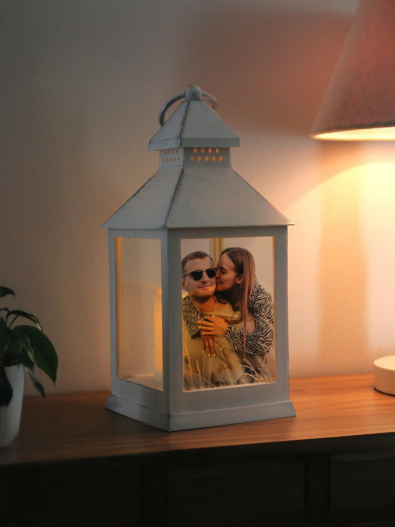 PMC photo upload LED lantern shabby chic white - British product