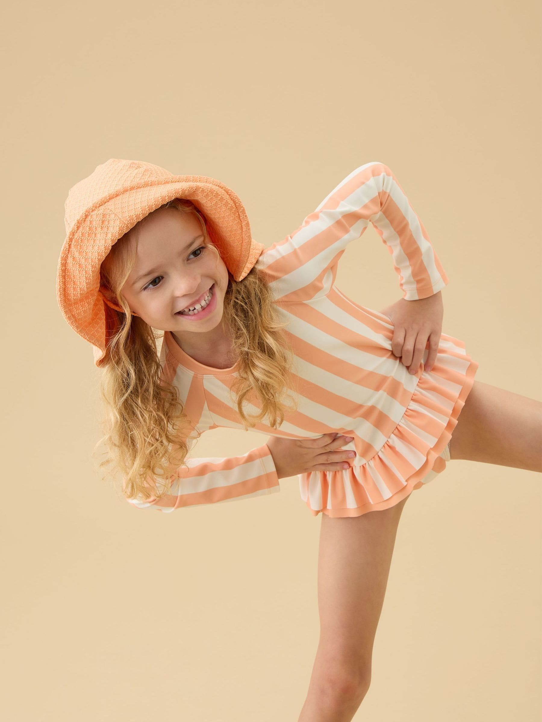 MORI Orange Floppy Sun Safe Swim Hat