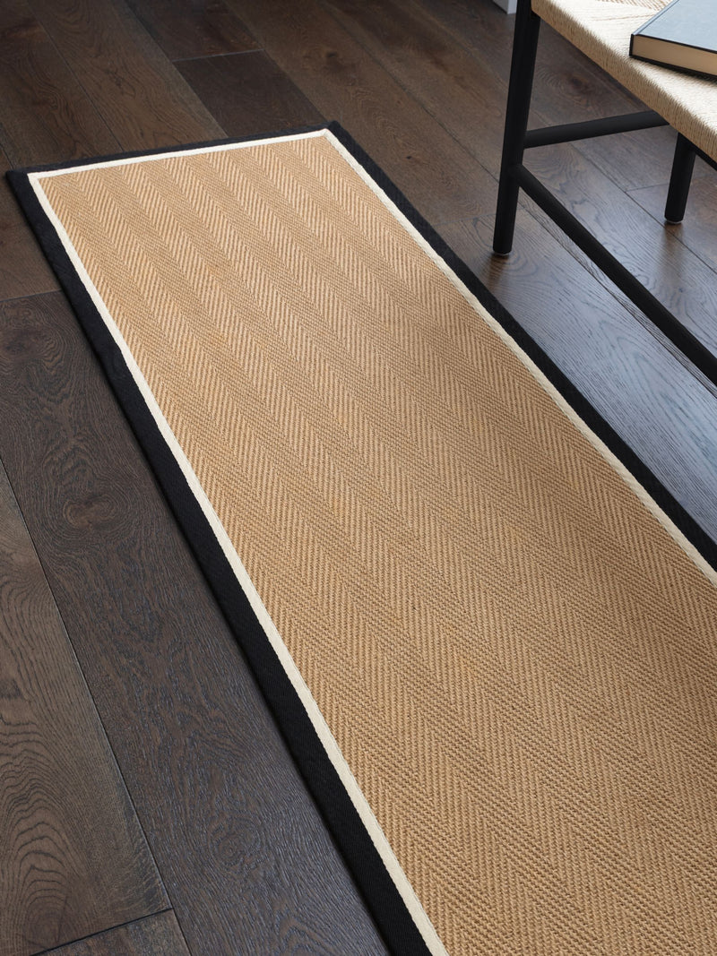 Asiatic Rugs Charcoal Cream Bordo Herringbone Runner