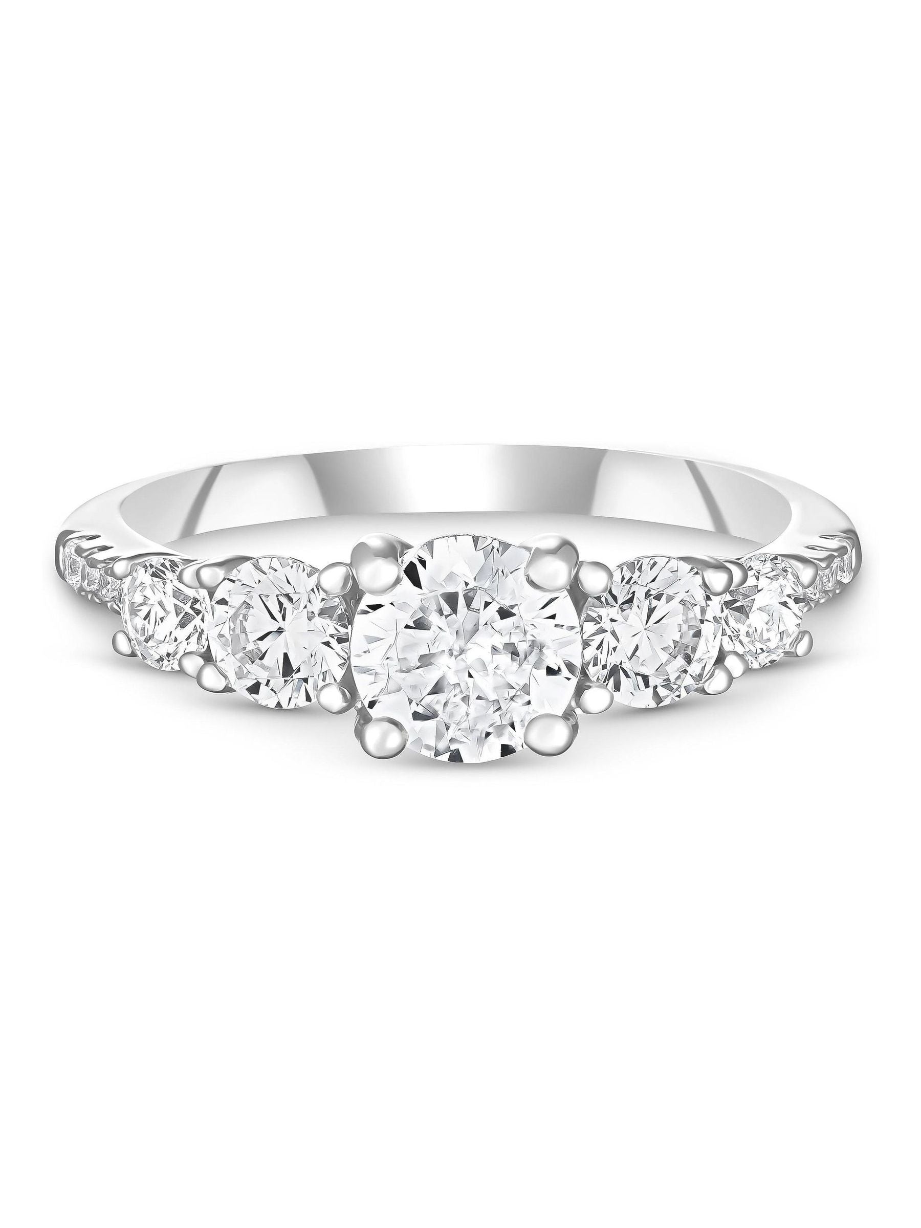 Beaverbrooks silver cubic zirconia ring 2mm, UK version