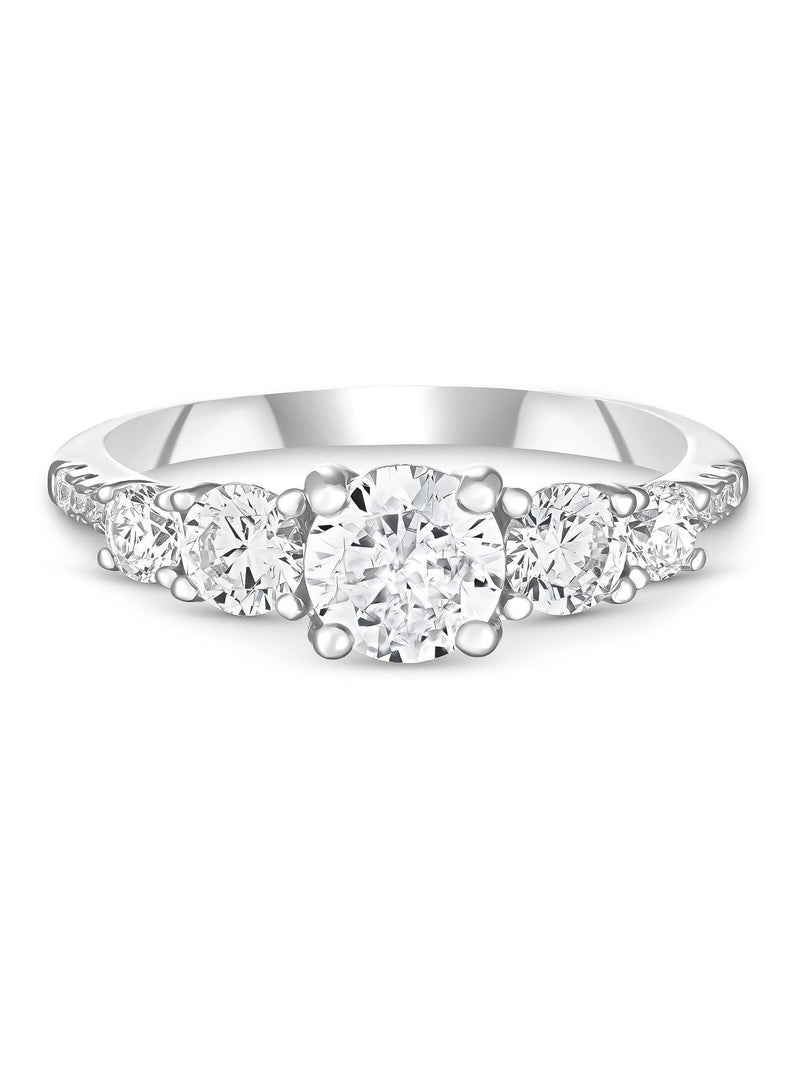 Beaverbrooks silver cubic zirconia ring 2mm, UK version