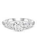 Beaverbrooks silver cubic zirconia ring 2mm, UK version