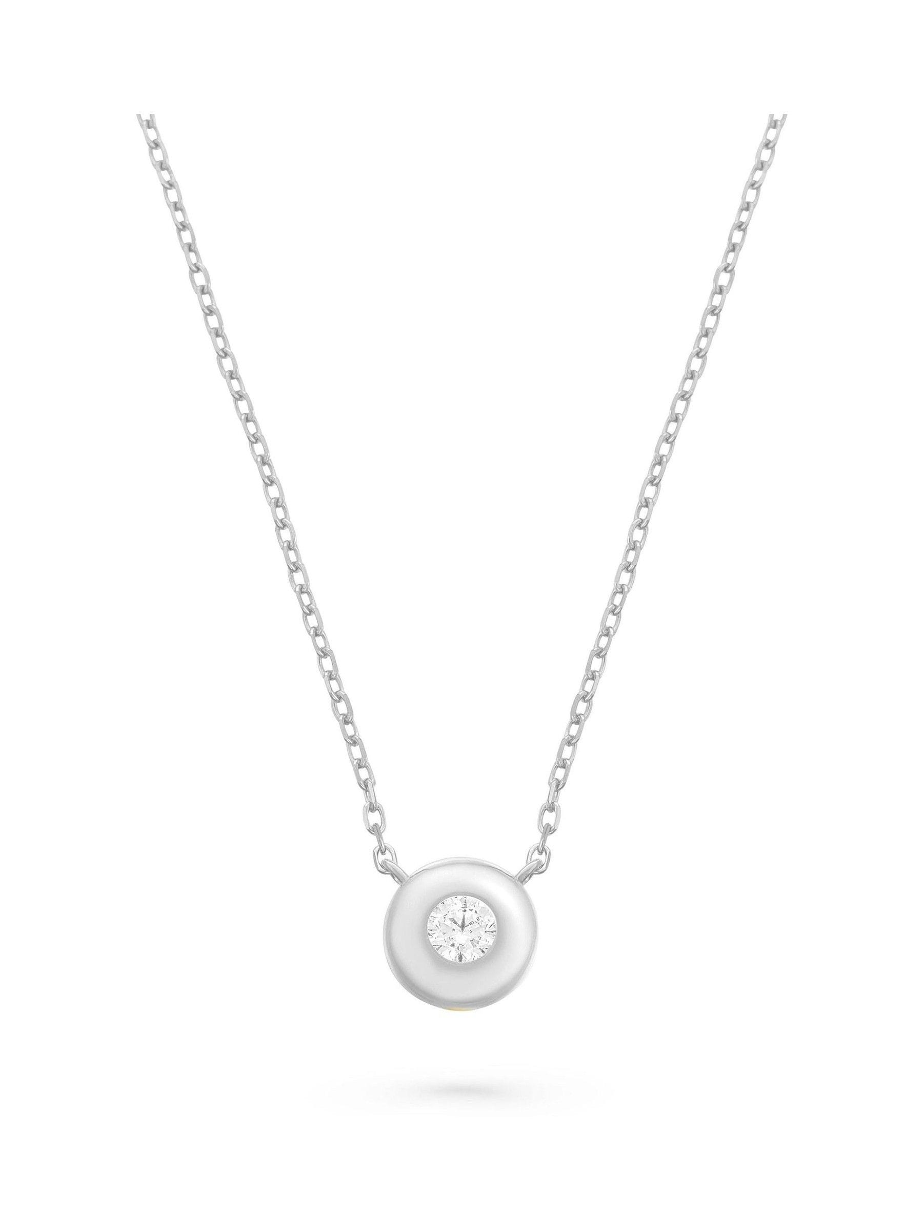 Beaverbrooks silver cubic zirconia birthstone necklace 45cm (British brand)
