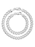 Beaverbrooks silver tone father son curb bracelet set - British product
