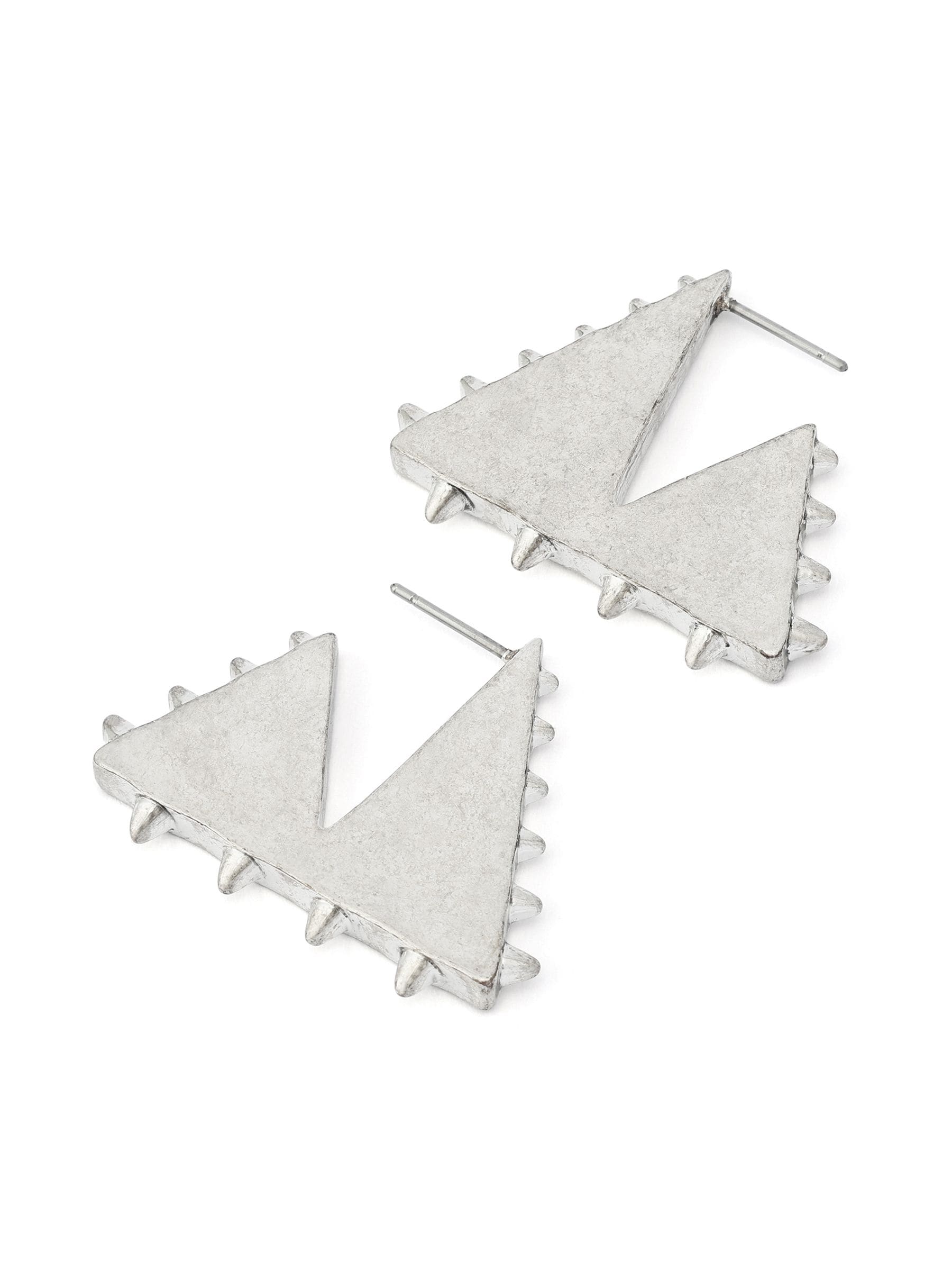AllSaints silver tone spike hoop earrings, imported from the UK