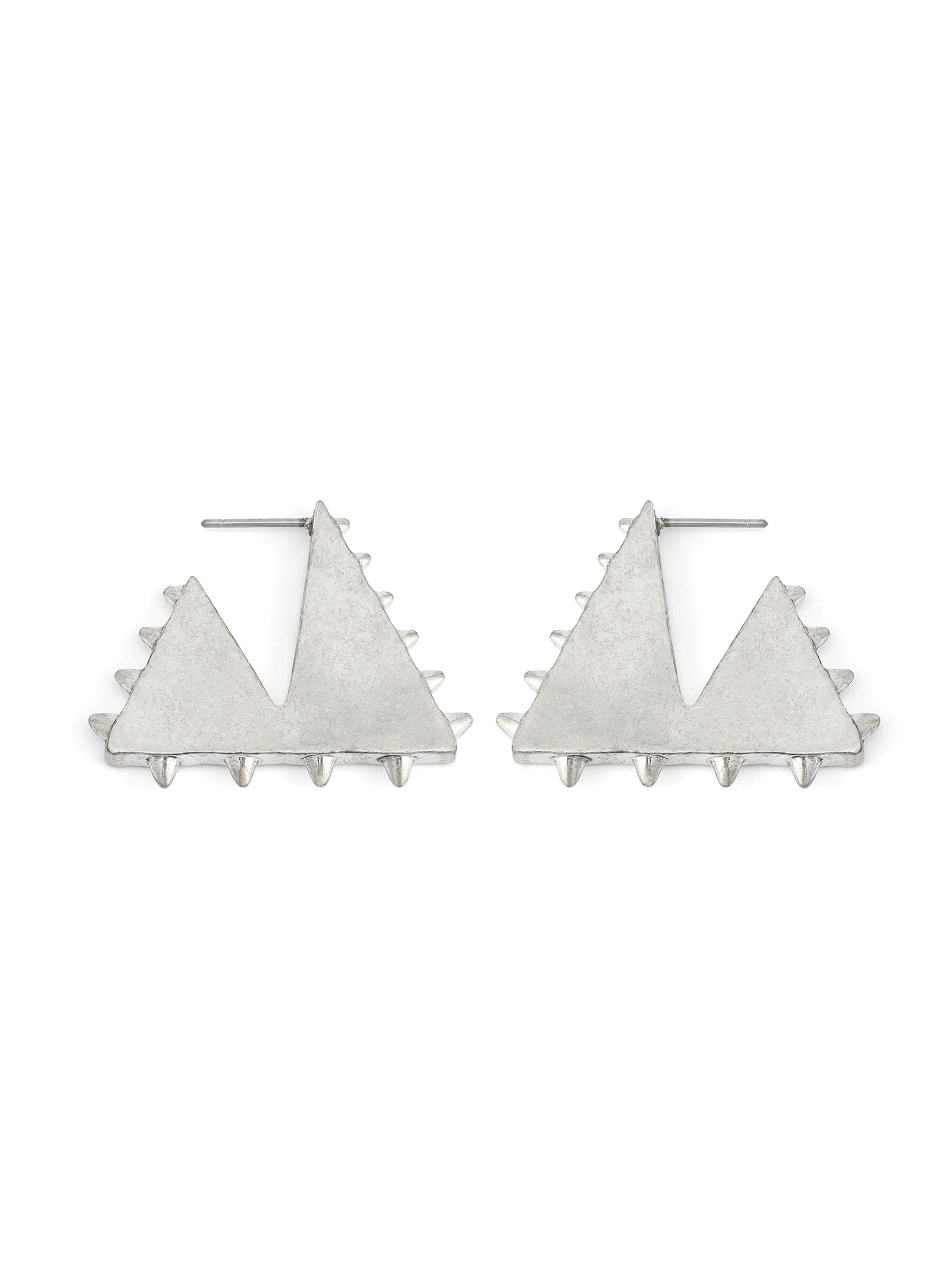 AllSaints silver tone spike hoop earrings, imported from the UK