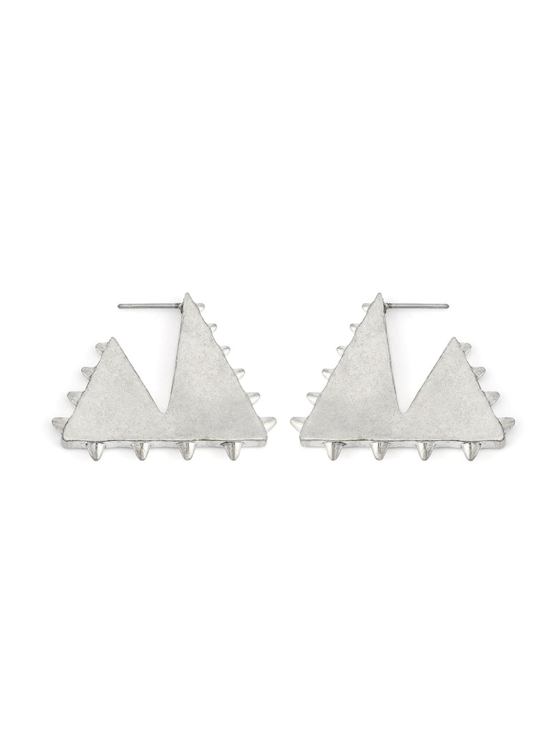 AllSaints silver tone spike hoop earrings, imported from the UK