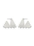 AllSaints silver tone spike hoop earrings, imported from the UK