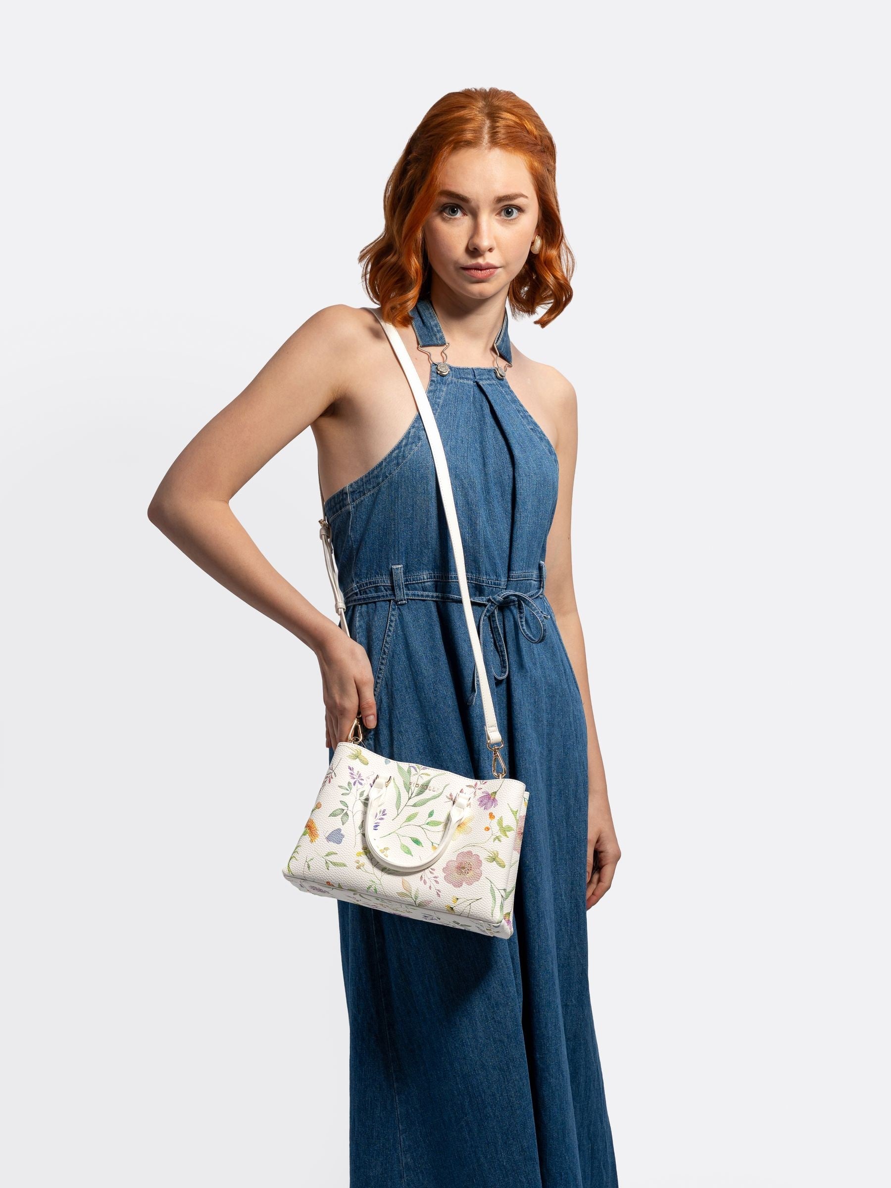Fiorelli white Emery mini satchel handbag, UK version