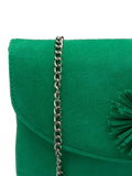 Lotus green clutch bag with chain strap, UK version