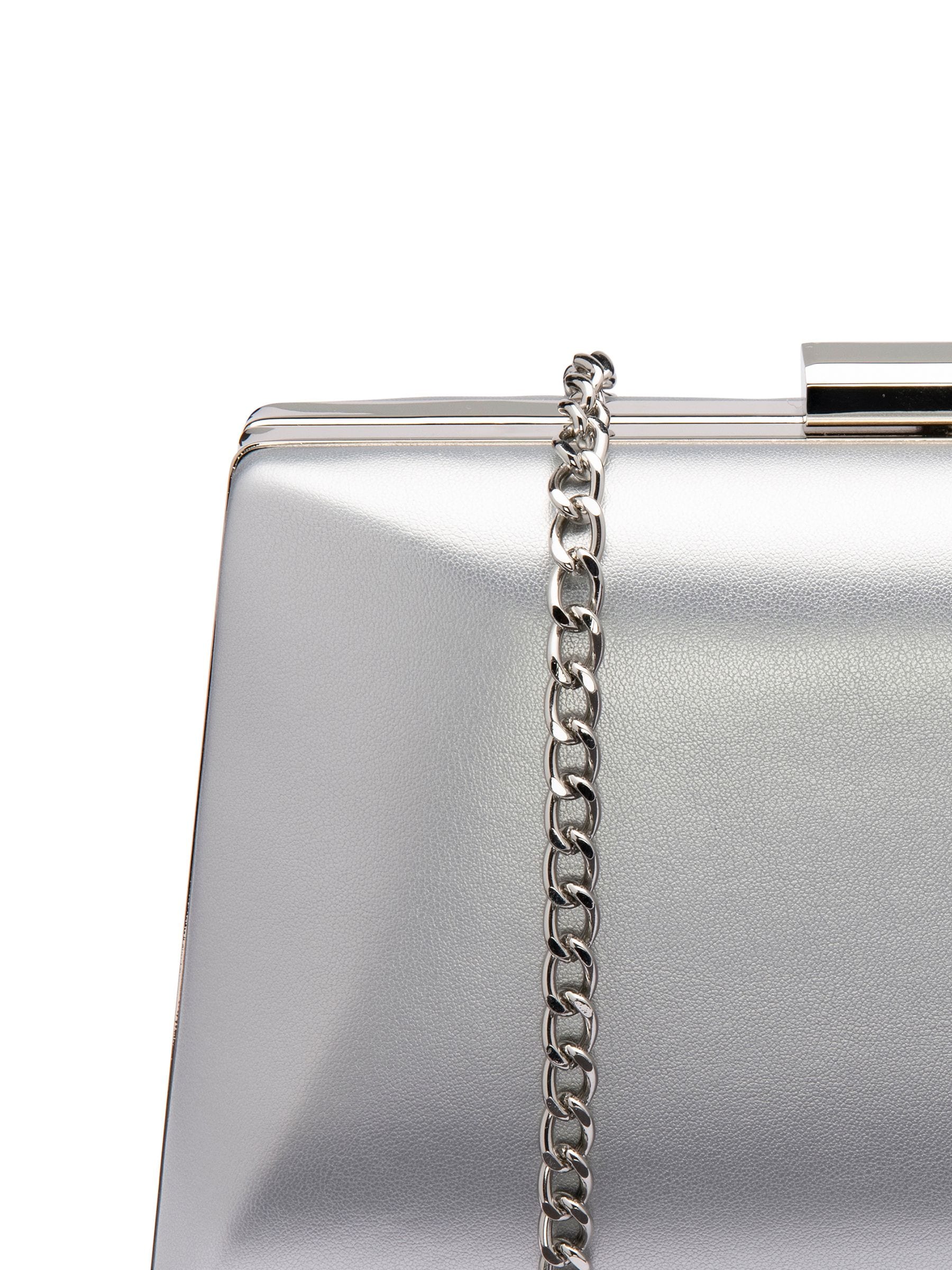 Lotus silver clutch bag with chain, imported from the UK