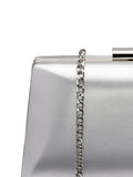 Lotus silver clutch bag with chain, imported from the UK