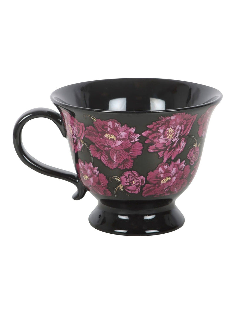 Something Different dark floral print teacup 320ml - British product