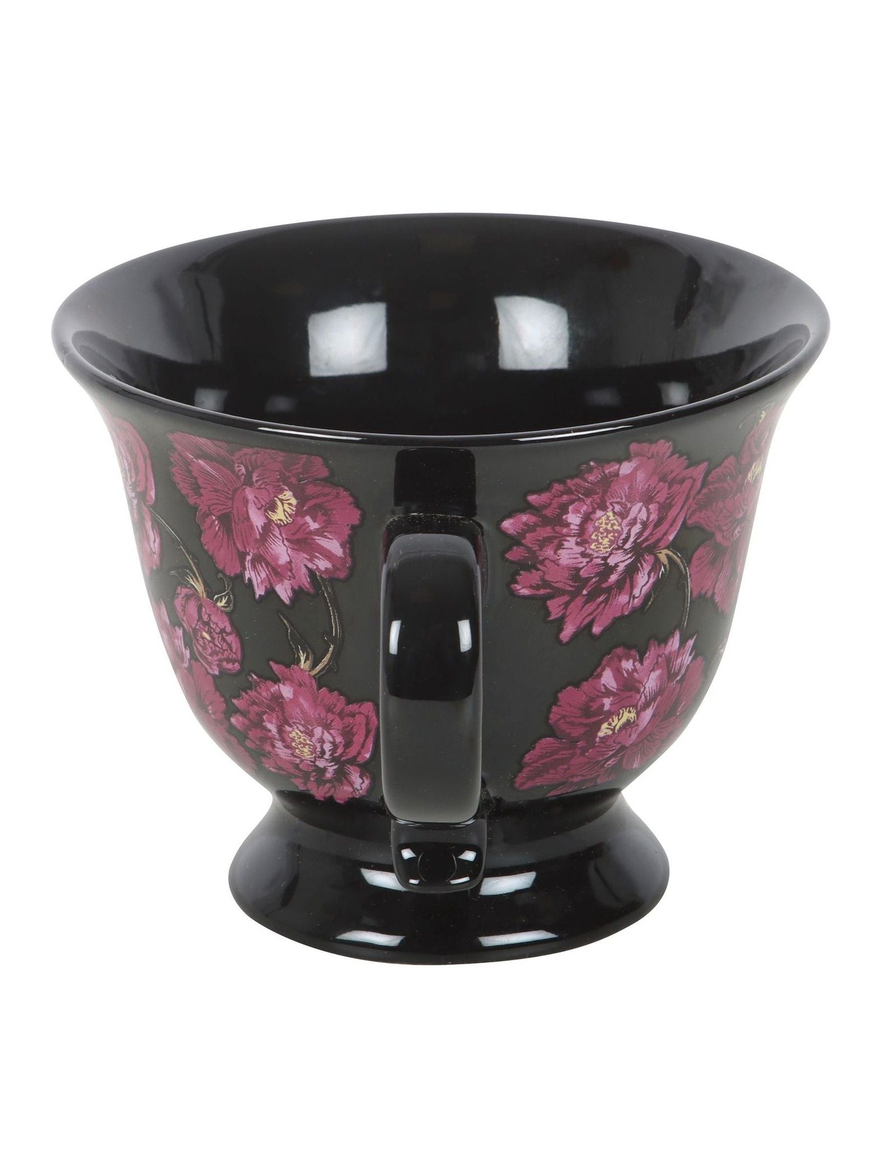 Something Different dark floral print teacup 320ml - British product