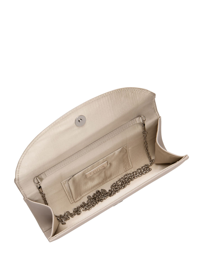 Lotus nude clutch bag with chain, UK version