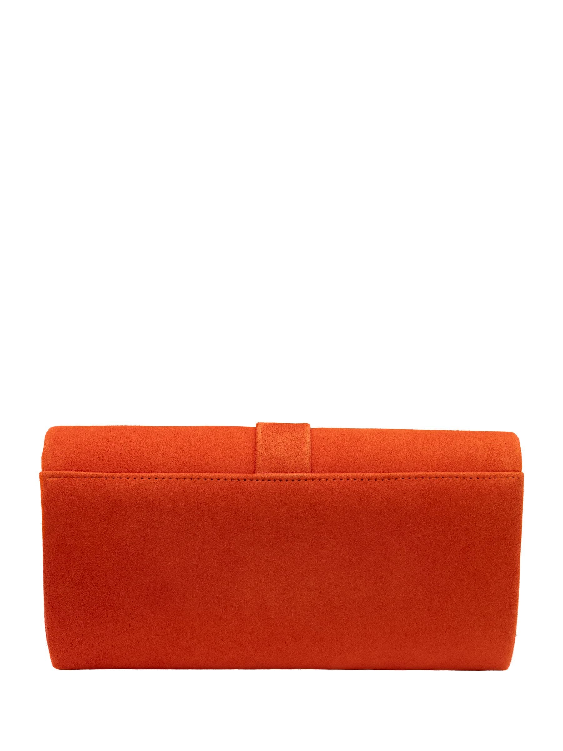 Lotus orange clutch bag with chain - British product