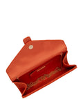 Lotus orange clutch bag with chain - British product