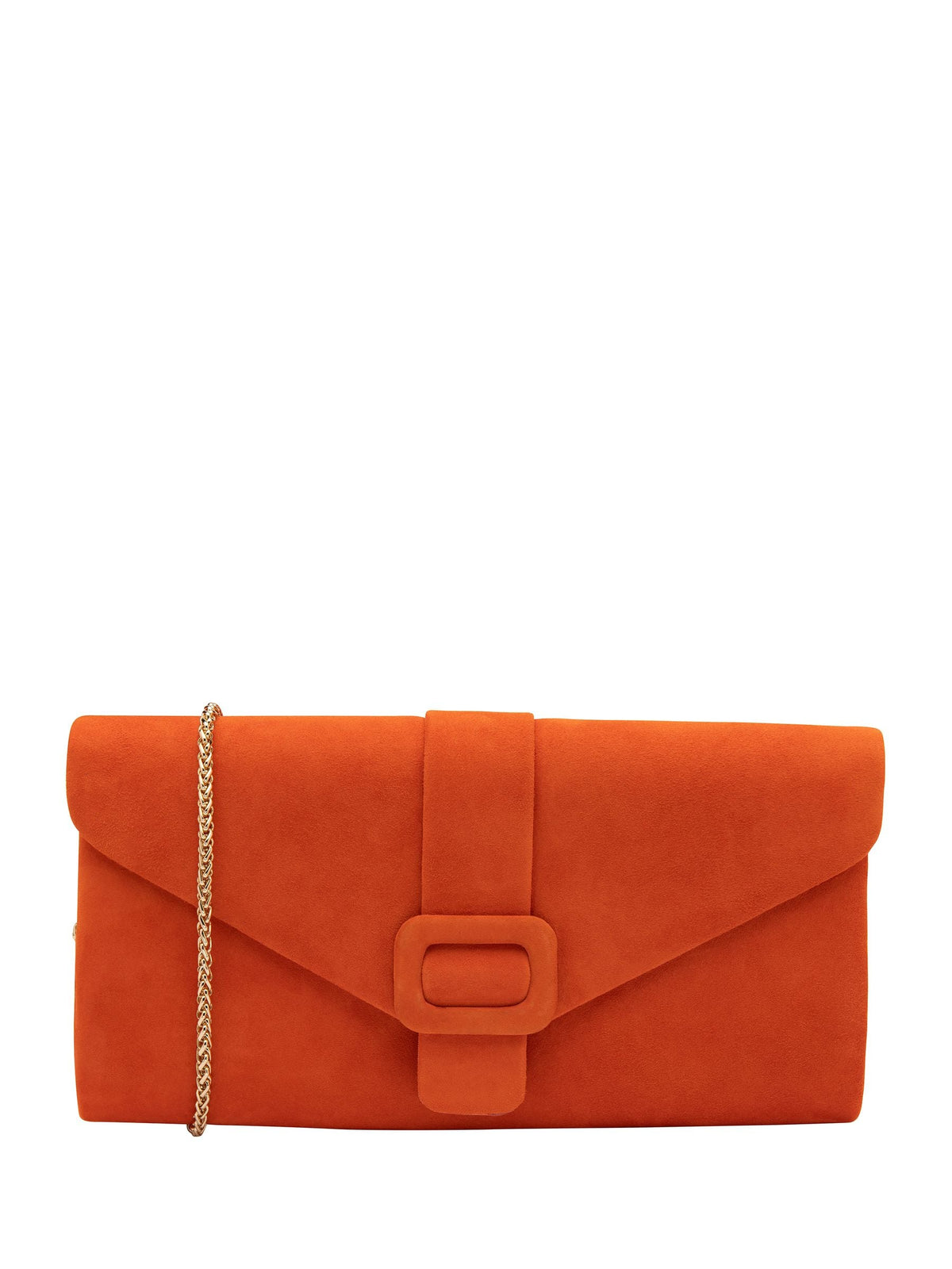 Lotus orange clutch bag with chain - British product