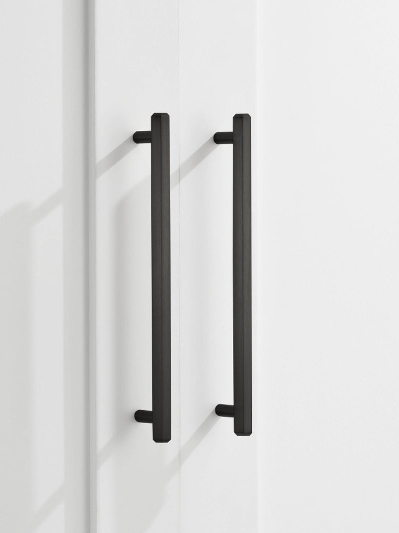 Pushka Home black hexagonal cabinet bar handle 450mm (British brand)