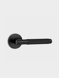 Pushka Home black knurled lever door handles set, UK version