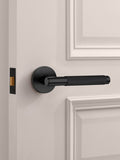 Pushka Home black knurled lever door handles set, UK version