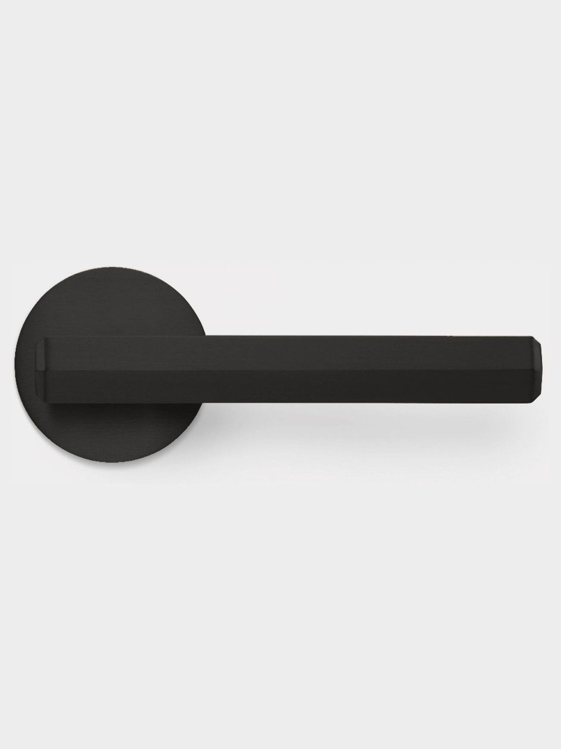 Pushka Home black hexagonal lever door handles, imported from the UK