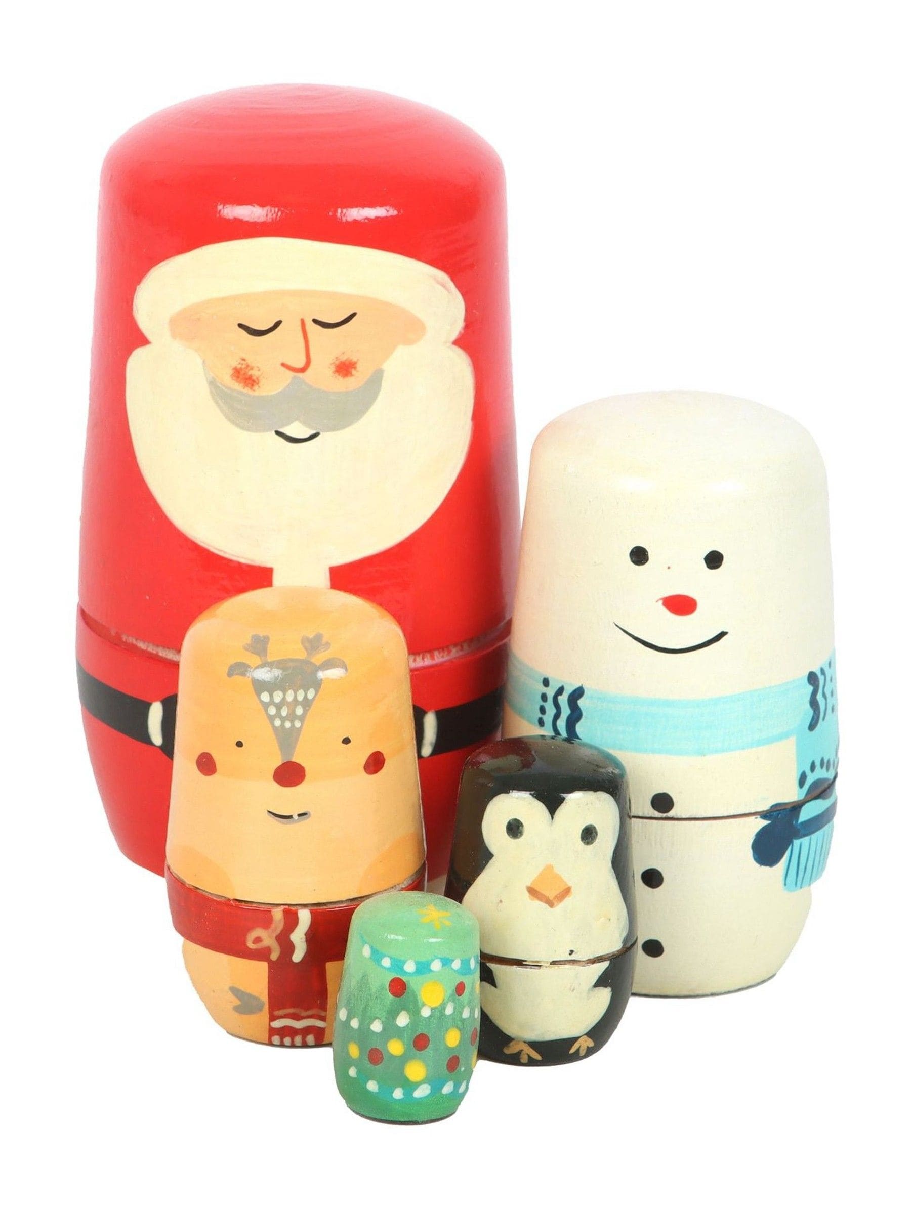 Something Different red Christmas stacking ornament set (British brand)