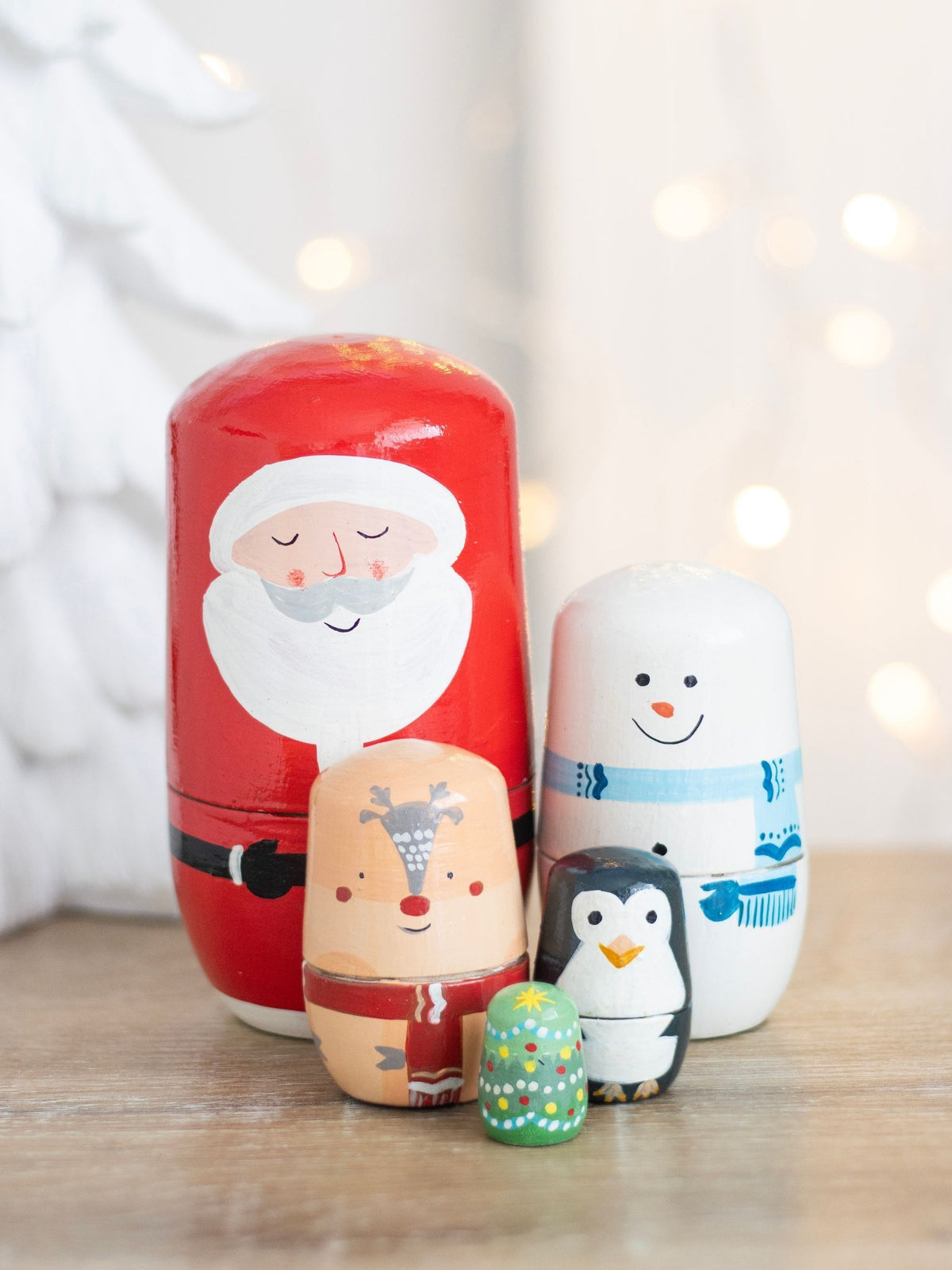 Something Different red Christmas stacking ornament set (British brand)
