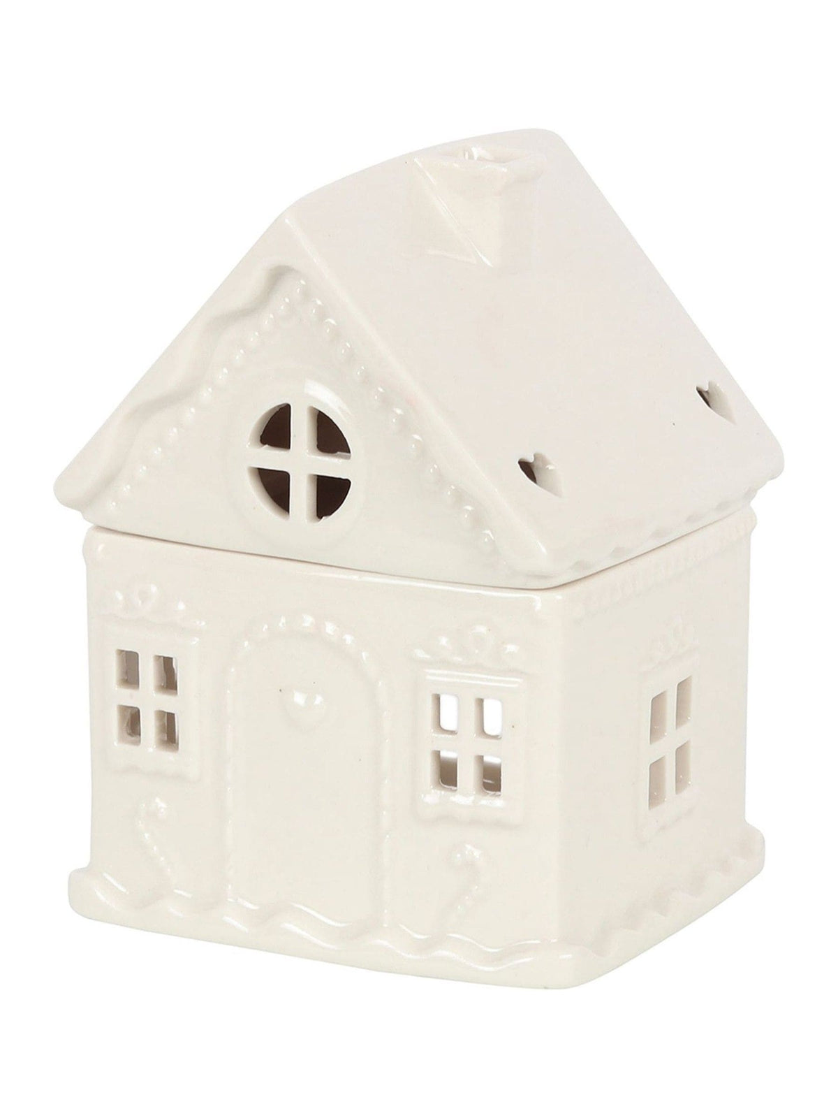 Something Different white gingerbread house ceramic oil burner - British product
