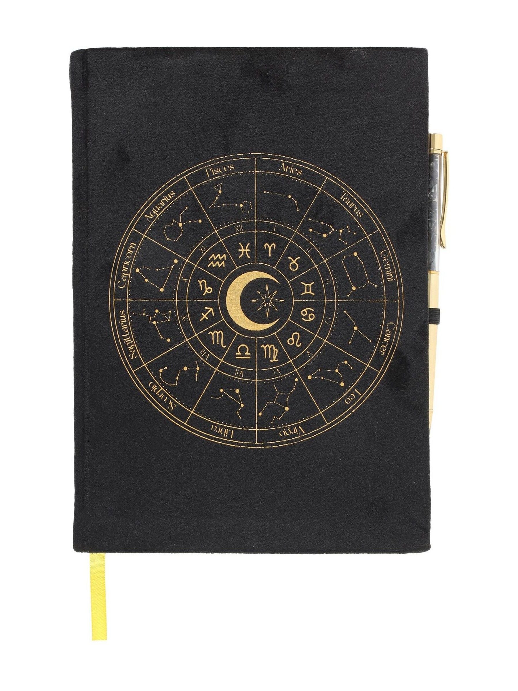 Something Different astrology wheel journal with obsidian pen, UK version